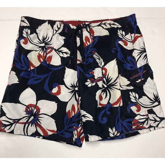 Speedo Other - Speedo Men’s Size XL Tropical Hibiscus Swim Trunks Shorts Stretch Waist